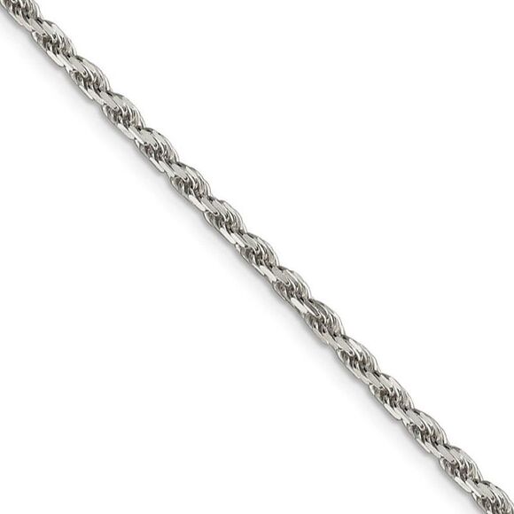 2.5mm, Sterling Silver Diamond Cut Solid Rope Chain...